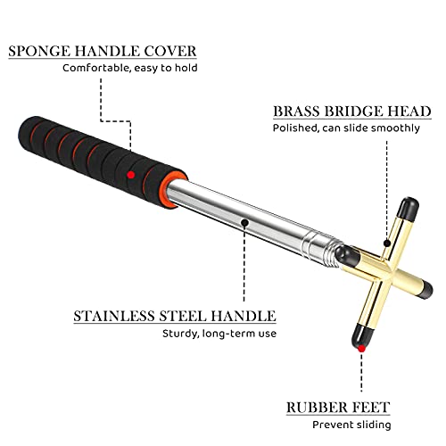 Skylety Pool Cue Snooker Stick Pool Table Accessories Retractable Billiards Cue Rest with Removable Brass Bridge Head(Plus Sign Bridge Head,Stainless Steel) - Image 5