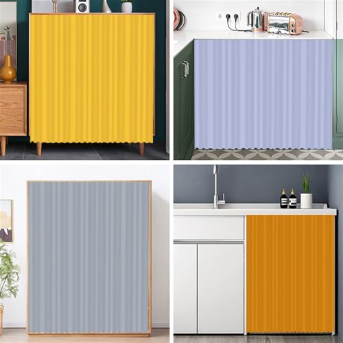 BESTORI Cabinet Curtains for Shelves Privacy Closet Curtain Dust Proof Hook & Loop Under The Sink Curtain for Kitchen Storage Room Black, 39.4" W x 27.6" L (Pack of 1) - Image 3
