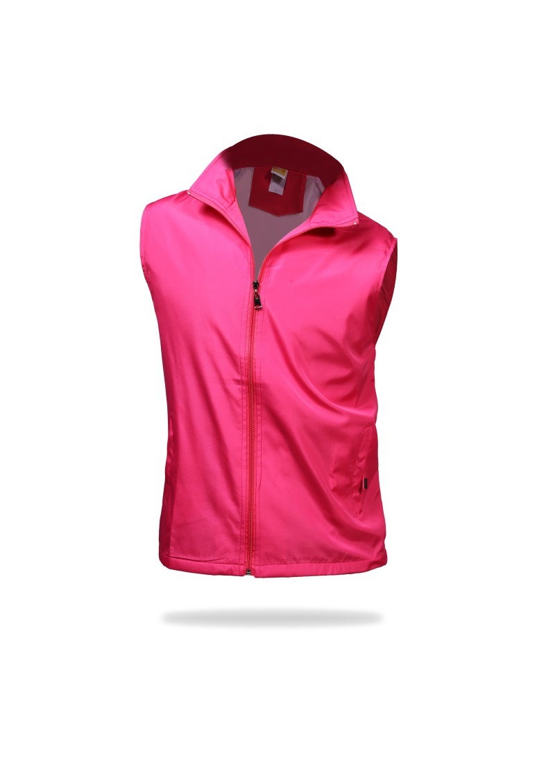 Generic - Elegant Winter Zip-up White Duck Down Cardigan Hoodless Solid Color Straight-leg Comfortable Wool Stand Collar Casual Sweater Rose Red - Image 1