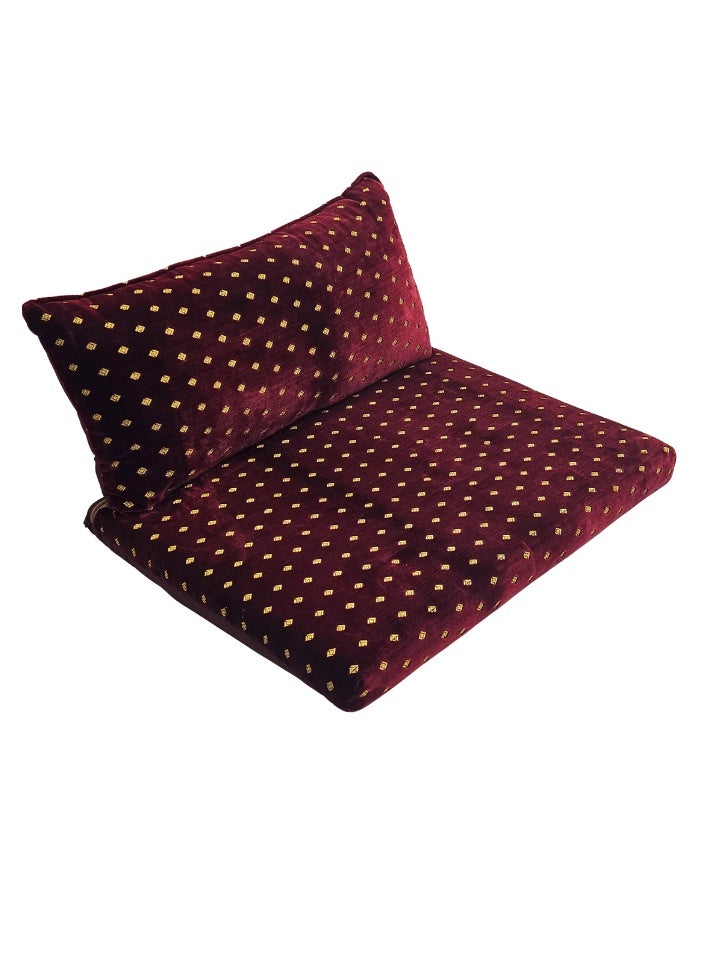 سمارت هوم طقم جلسة أرضية فاخر ٤ في ١ – مجلس عربي تراثي قماش مخمل ناعم، طقم ٤ قطع | ديكور عربي | جلسات خارجية وداخلية - الطقم يتكون من ( مرتبة أرضية و مسند ظهر عريض و ذراع جانبي و مخدة جانبية ) الطقم يناسب كل انواع المجالس والخيم والجلسات الداخلية والخارجية - Image 5