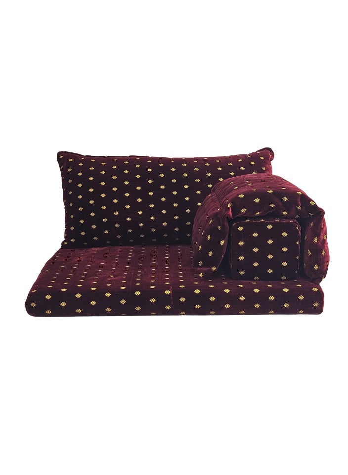 سمارت هوم طقم جلسة أرضية فاخر ٤ في ١ – مجلس عربي تراثي قماش مخمل ناعم، طقم ٤ قطع | ديكور عربي | جلسات خارجية وداخلية - الطقم يتكون من ( مرتبة أرضية و مسند ظهر عريض و ذراع جانبي و مخدة جانبية ) الطقم يناسب كل انواع المجالس والخيم والجلسات الداخلية والخارجية - Image 2