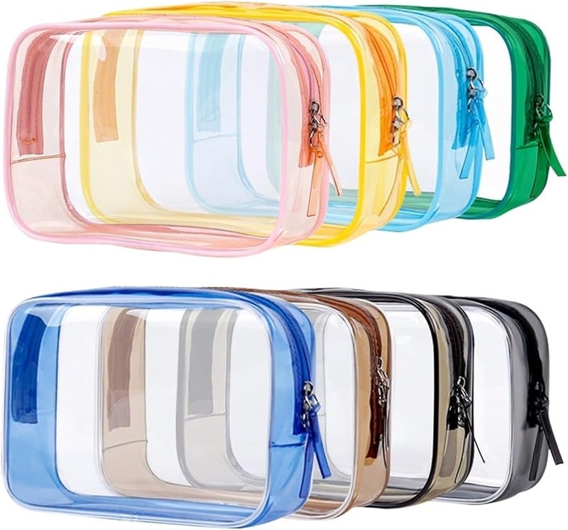 حقيبة مكياج شفافة باللون الأزرق الفاتح 5 قطع سعة كبيرة لتخزين مستحضرات التجميل للسفر قابلة للغسل - Image 2