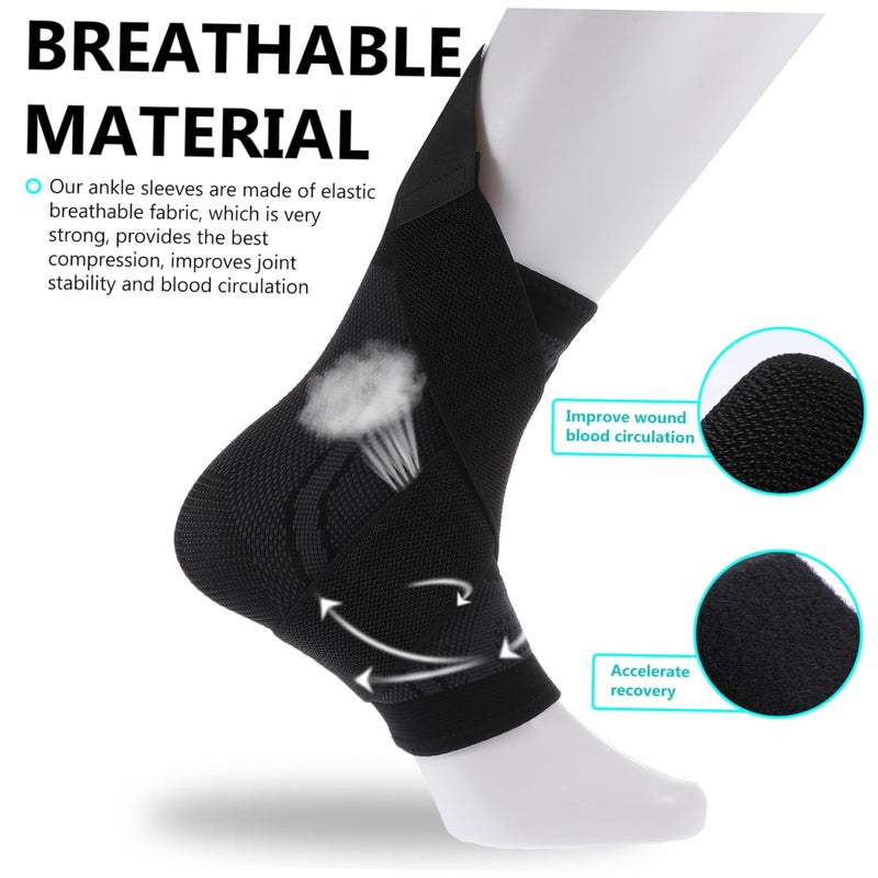 Safigle جورب دعم الكاحل النايلون المرن حامي رياضة للوقاية من إصابات الجري - Image 5