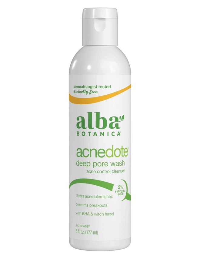 Alba Botanica Acnedote Maximum Strength Deep Pore Wash, 6 Oz (Packaging May Vary) - Image 1