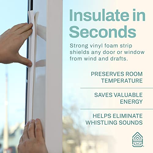 HOME INTUITION 33 Feet Weather Stripping Seal for Doors and Windows Insulation Strip Weatherproof Self Stick Seal 5/16" x 3/4" Soundproof High Density Foam Insulation Tape Adhesive - Image 3