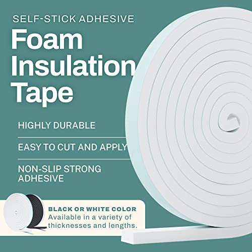 HOME INTUITION 33 Feet Weather Stripping Seal for Doors and Windows Insulation Strip Weatherproof Self Stick Seal 5/16" x 3/4" Soundproof High Density Foam Insulation Tape Adhesive - Image 2