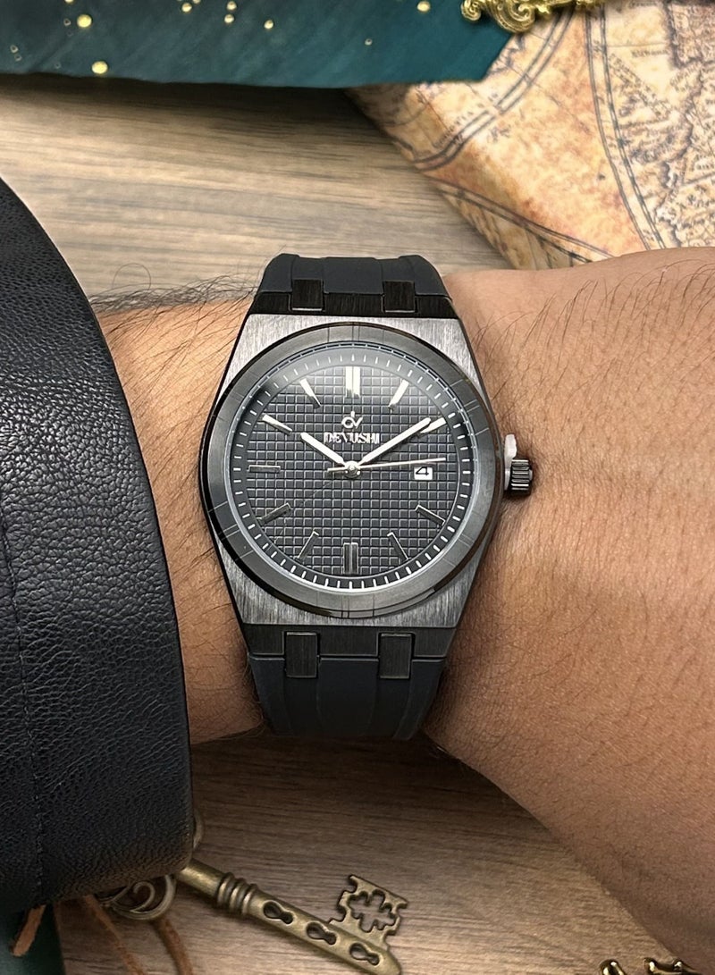 ديفوشي ساعة يد رجالية بتاريخ مطاط ضد الماء من ماركة ديفوشي - Image 1