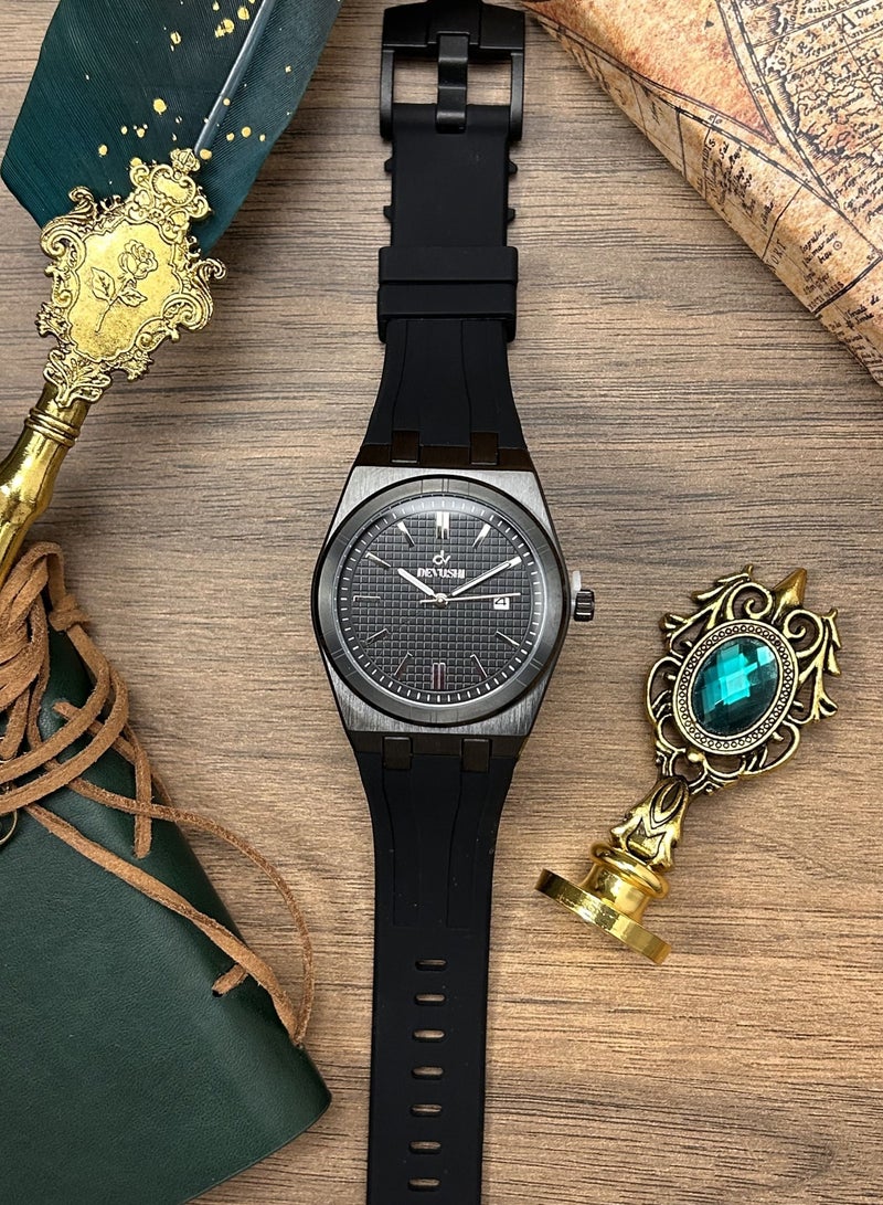 ديفوشي ساعة يد رجالية بتاريخ مطاط ضد الماء من ماركة ديفوشي - Image 3