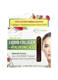 appliednutrition Applied Nutrition, Liquid Collagen +  Hyaluronic Acid, 10 Liquid-Tubes, 3.35 fl oz (100 ml)  - Image 1
