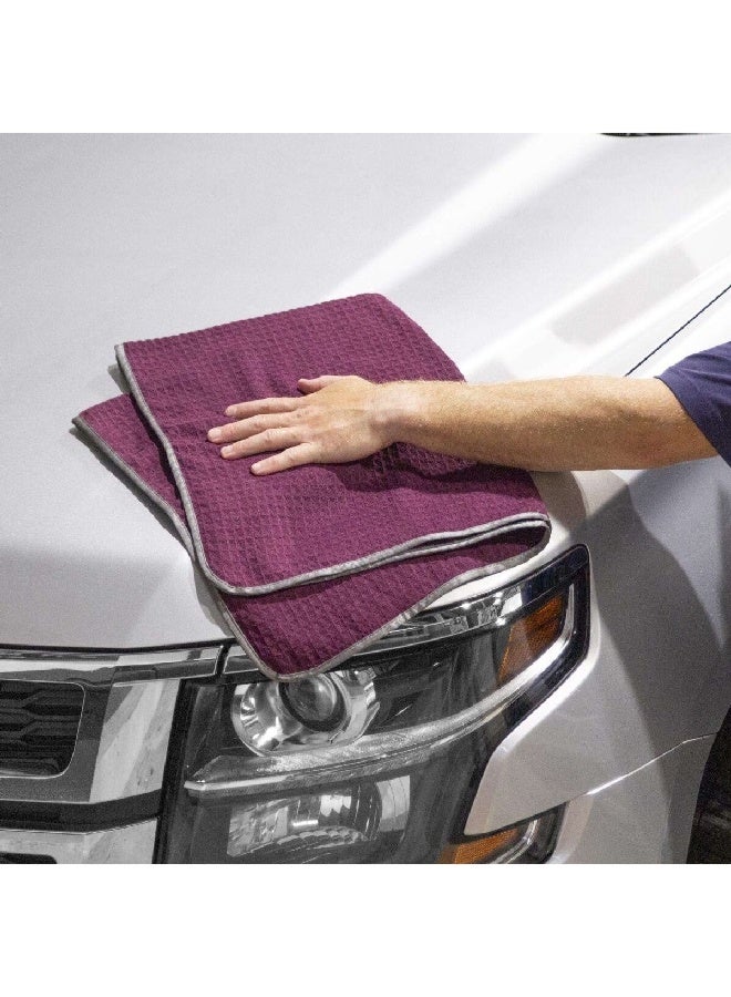 Viking Waffle Weave Microfiber Drying Towel Burgundy 28 x 36 inch - Image 1