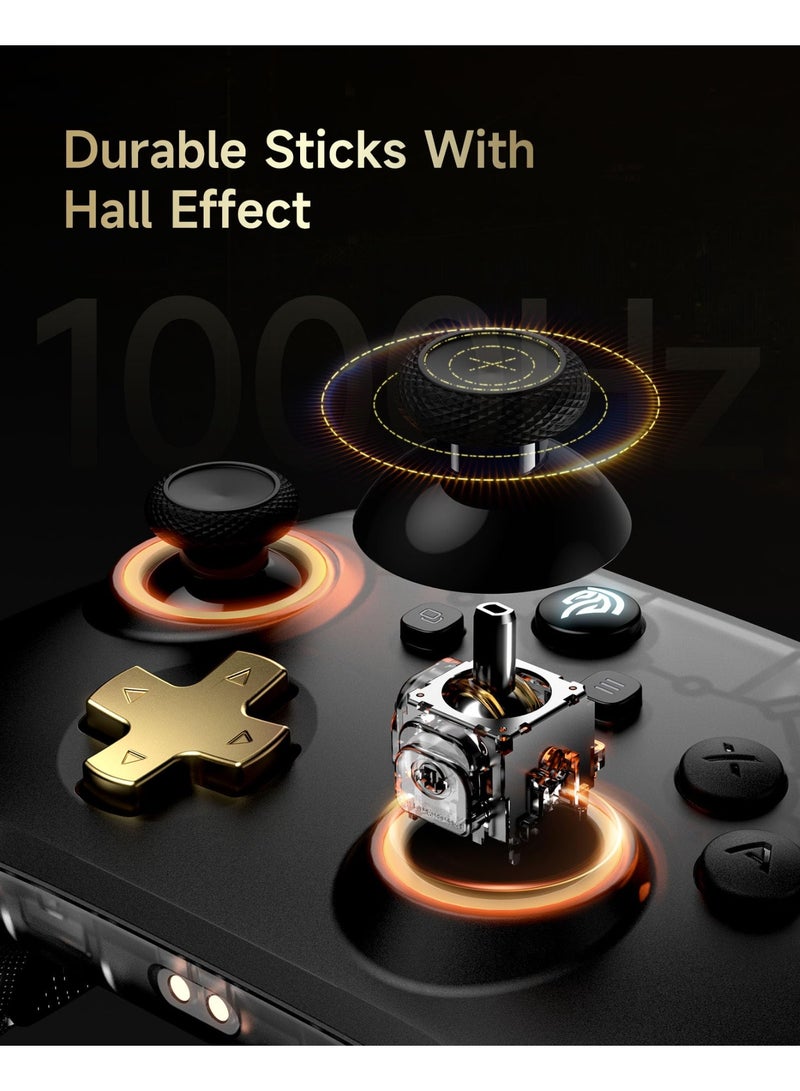 إيزي إس إم إكس وحدة تحكم D05 للكمبيوتر الشخصي - وحدة تحكم احترافية لاسلكية مُحسّنة مزودة بقاعدة شحن/مستشعر هول/إضاءة RGB - بدون انحراف للعصا، بدون منطقة ميتة - تعمل مع أجهزة الكمبيوتر التي تعمل بنظام Windows وAndroid وSteam وSwitch - Image 3