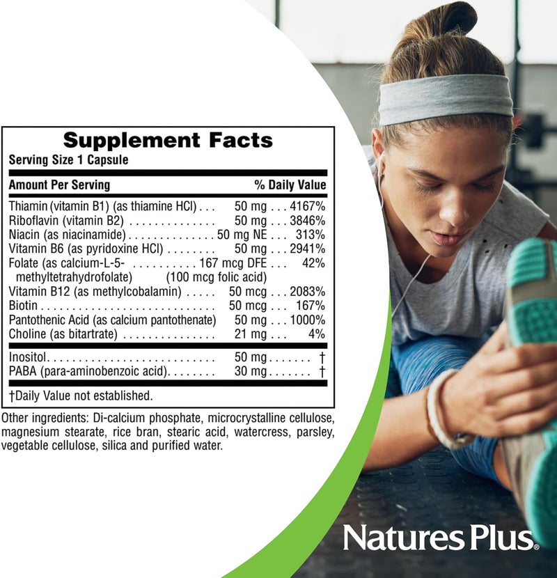 Nature's Plus Natures Plus - Super B50 Balanced B Complex 90 Vegetarian Capsules - Image 5