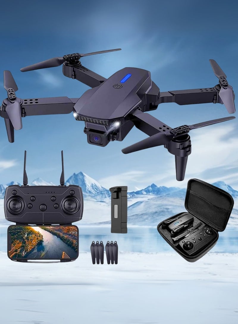 Mini Drone with Camera 1080p HD Foldable Drone for Kids Adults with Carrying Case Battery 90° Adjustable Lens Altitude Hold One Key Takeoff 360° Flip Toy Gift - Image 1