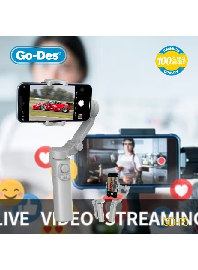 GO-DES 3 Axis Foldable APP Control Handheld Gimbal Face Object Tracking Stabilizer for Vlog Live Video - Image 3