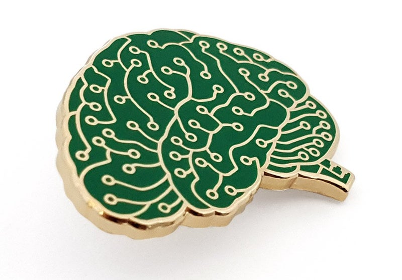 Pinsanity Digital Brain Enamel Lapel Pin - Image 2