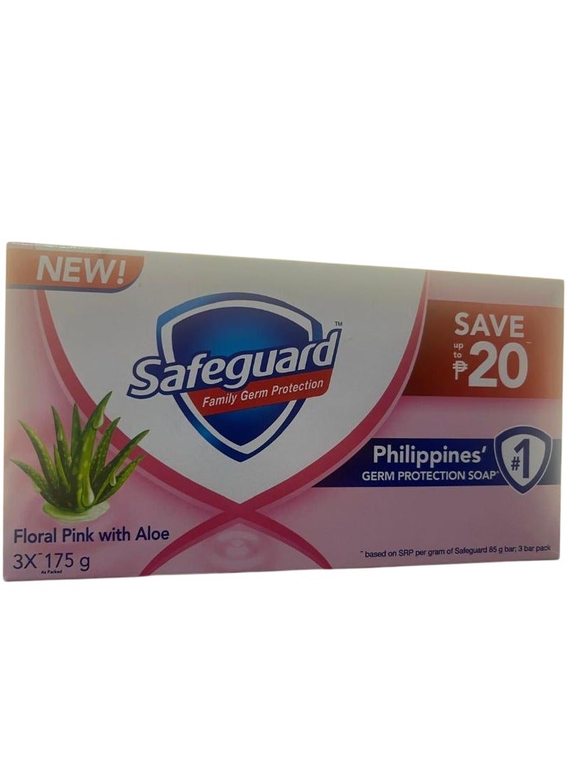 Safeguard Floral Pink With Aloe Bar Soap 175g x 3 bars with Unbeatabl - Image 2