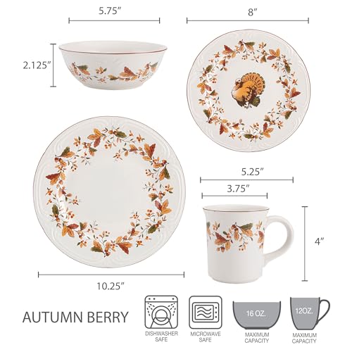 Pfaltzgraff Autumn Berry 16 Piece Dinnerware Set, Service for 4, Multi Colored - Image 2