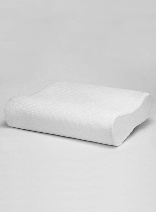 BIANCA Orthopedic Cervical Contour Shape Memory Foam Pillow With Bamboo Fabric Removable Zipper Cover -16 X 24 size (citron) | Soft Sleeping Pillow for Neck & Back Support | Set of 1 Piece solid-white - Image 1