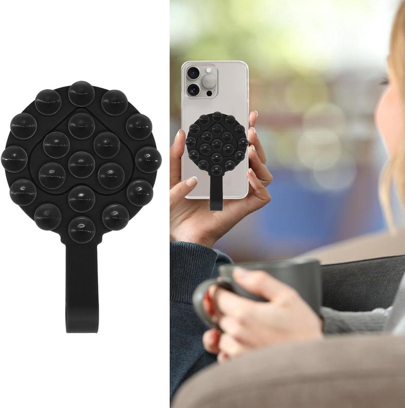 NIYANETAIL 2 Pcs Round Silicone Suction Phone Case | Heart Shape Double-Sided Suction Cup Phone Holder | Reusable Suction Sticker for Back of Phone & Mounting (Set of 2) - Image 3
