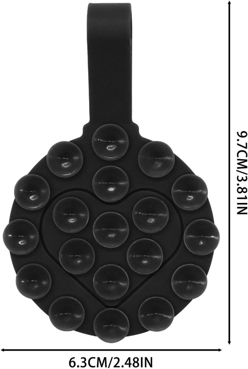 NIYANETAIL 2 Pcs Round Silicone Suction Phone Case | Heart Shape Double-Sided Suction Cup Phone Holder | Reusable Suction Sticker for Back of Phone & Mounting (Set of 2) - Image 5