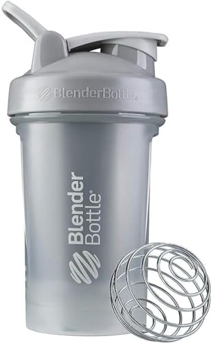 BlenderBottle Classic V2 Shaker Bottle Perfect for Protein Shakes and Pre Workout 20Ounce Pebble Grey