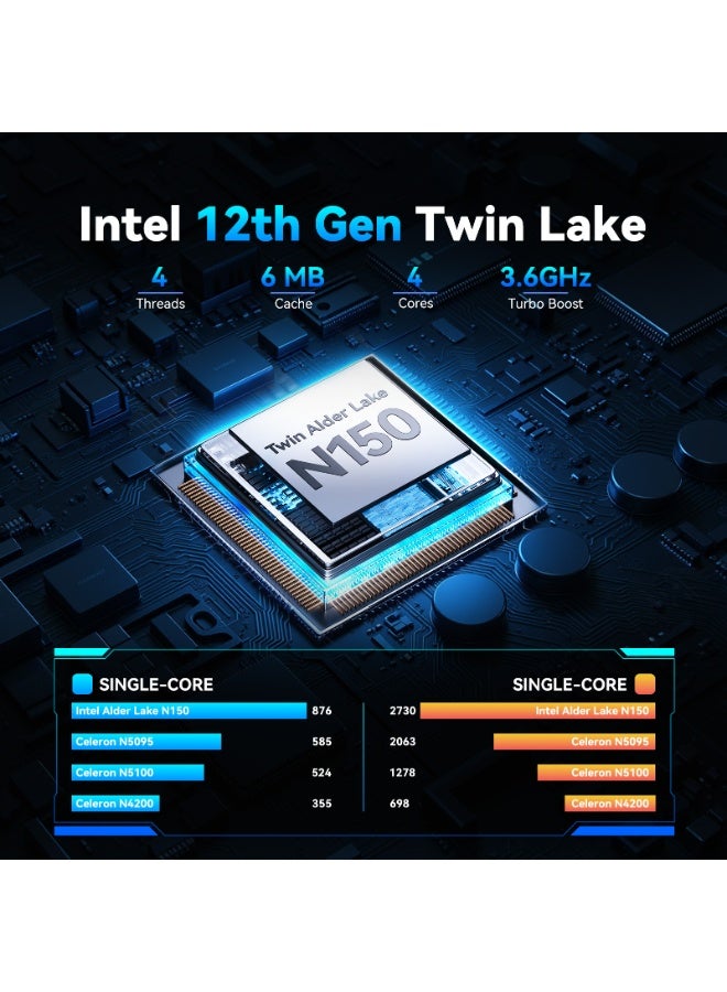 ACEMAGIC Laptop With 18.5 Full HD Display, Intel Quad-Core 12th Alder Lake N150 Processor/16GB RAM DDR4/512GB SSD/Windows 11 Pro/ International_English Grey international_english grey - Image 2