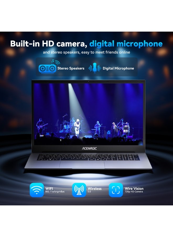 ACEMAGIC Laptop With 18.5 Full HD Display, Intel Quad-Core 12th Alder Lake N150 Processor/16GB RAM DDR4/512GB SSD/Windows 11 Pro/ International_English Grey international_english grey - Image 3