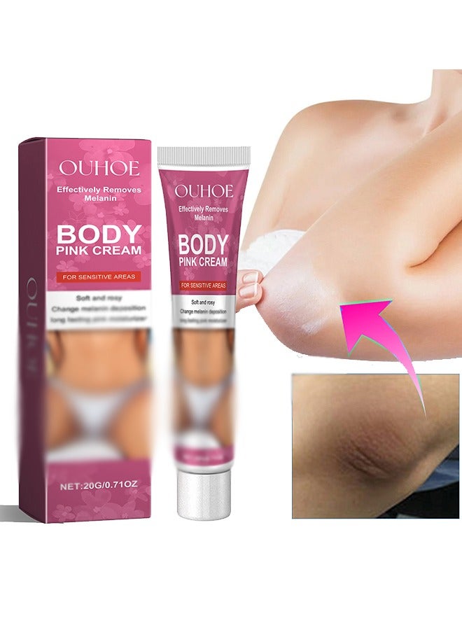 OUHOE Body Pink Cream-Snow Bleach Cream for Private Part Underarm Whitening, Dark Skin Bleaching Cream for Dark Spots, Face and Body Skin Lightening Bleaching Cream for Intimate Areas Brightening - Image 1