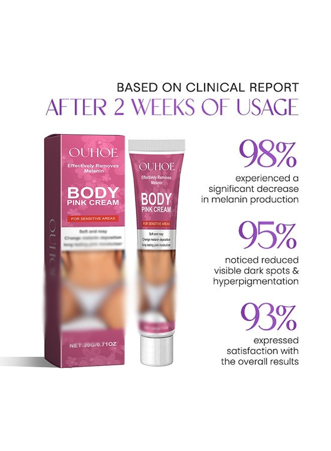 OUHOE Body Pink Cream-Snow Bleach Cream for Private Part Underarm Whitening, Dark Skin Bleaching Cream for Dark Spots, Face and Body Skin Lightening Bleaching Cream for Intimate Areas Brightening - Image 2