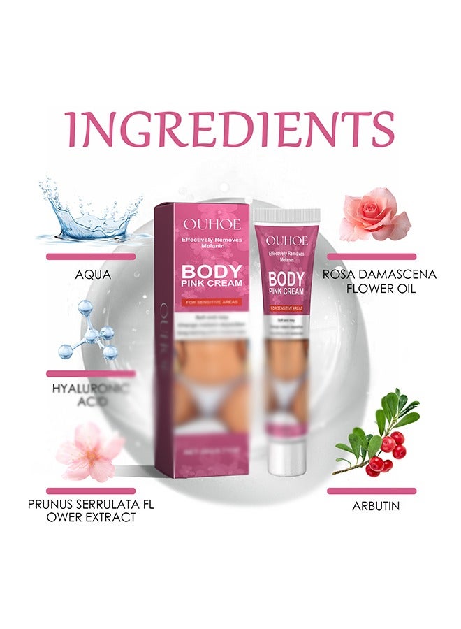OUHOE Body Pink Cream-Snow Bleach Cream for Private Part Underarm Whitening, Dark Skin Bleaching Cream for Dark Spots, Face and Body Skin Lightening Bleaching Cream for Intimate Areas Brightening - Image 3