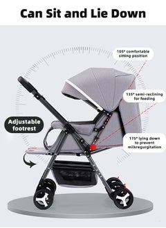 ALongDeng 2 in 1 Twin Stroller Double Stroller for Newborn with Adjustable Canopy 360° Swivel Wheels 5 Point Safety Harness Extra Large Storage Basket for Toddlers 0 to 3 Years Boys Girls  - Image 2