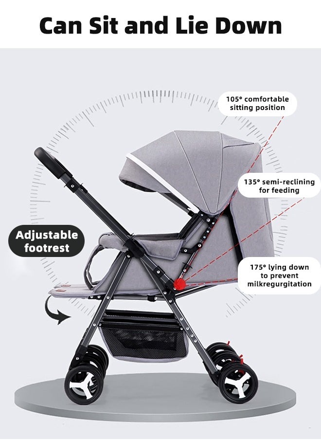 ALongDeng 2 in 1 Twin Stroller Double Stroller for Newborn with Adjustable Canopy 360° Swivel Wheels 5 Point Safety Harness Extra Large Storage Basket for Toddlers 0 to 3 Years Boys Girls  - Image 2