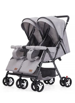 ALongDeng 2 in 1 Twin Stroller Double Stroller for Newborn with Adjustable Canopy 360° Swivel Wheels 5 Point Safety Harness Extra Large Storage Basket for Toddlers 0 to 3 Years Boys Girls  - Image 1