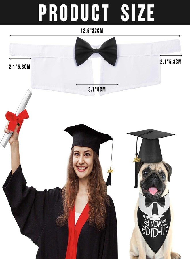 JaGely 3 Pcs Pet Graduation Caps with Bow Tie Collar and Bandana Dog Graduation Hats with Tassel and 2024 Pendant Pet Grad Costume for Dogs Cats Puppy Graduation Party Accessory (Black Scarf) - Image 3