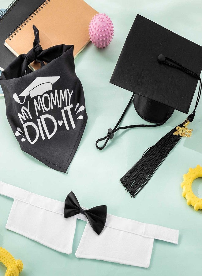 JaGely 3 Pcs Pet Graduation Caps with Bow Tie Collar and Bandana Dog Graduation Hats with Tassel and 2024 Pendant Pet Grad Costume for Dogs Cats Puppy Graduation Party Accessory (Black Scarf) - Image 5