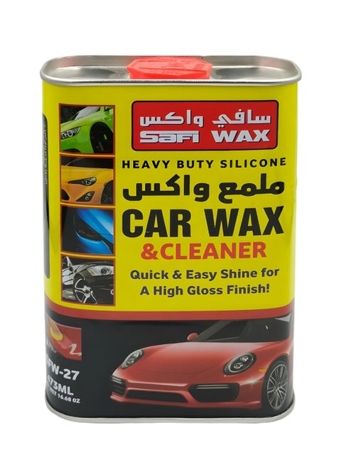 Safi Wax Heavy Duty Silicone Car Wax & Cleaner Quick & Easy Shine for Glossy Finish  Removes Contaminants & Fine Swirls Safe for All Surfaces, 473ml, SFW-27