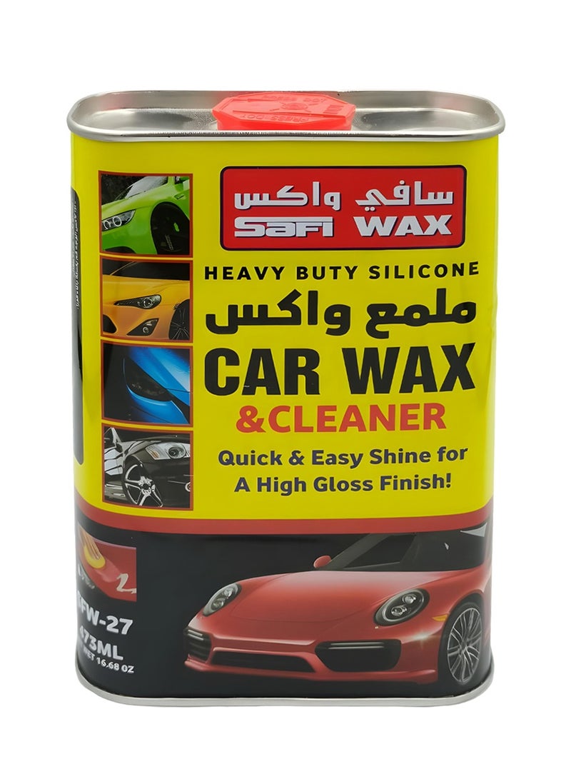 Safi WAX Safi Wax Heavy Duty Silicone Car Wax & Cleaner Quick & Easy Shine for Glossy Finish  Removes Contaminants & Fine Swirls Safe for All Surfaces, 473ml, SFW-27 - Image 1