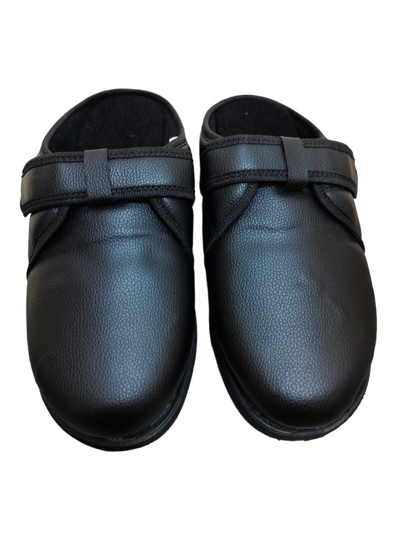 Max Comfort Medical Soap Leather Shoes For Diabetics - Leather Slippers 41, Black For Unisex - Image 2