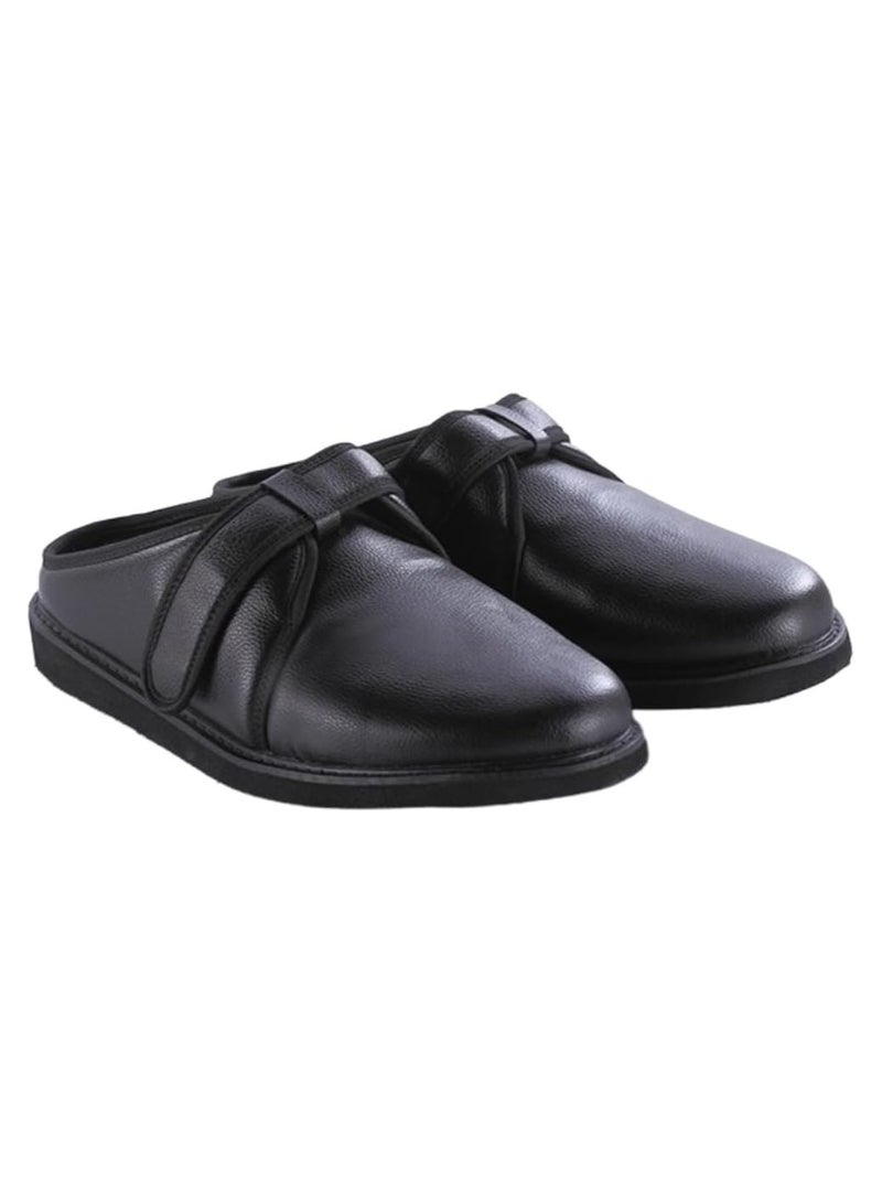 Max Comfort Medical Soap Leather Shoes For Diabetics - Leather Slippers 41, Black For Unisex - Image 1