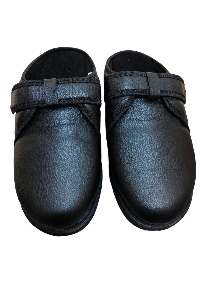 Max Comfort Medical Soap Leather Shoes For Diabetics - Leather Slippers 41, Black For Unisex  - Image 1