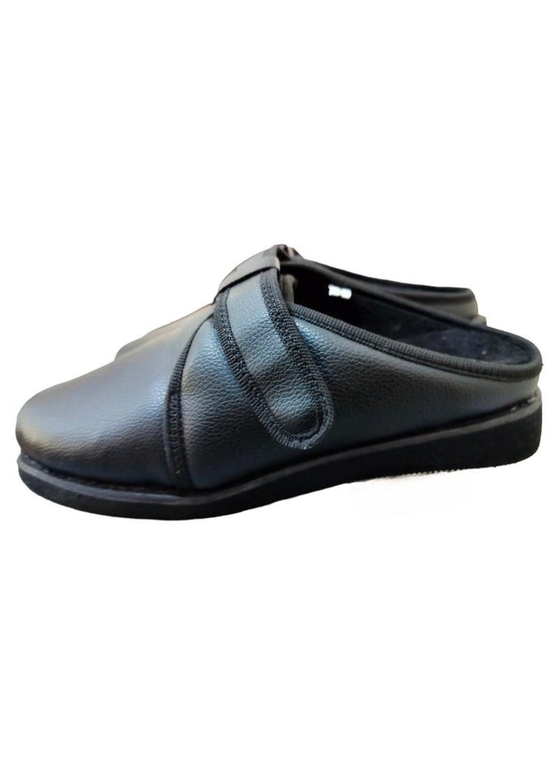 Max Comfort Medical Soap Leather Shoes For Diabetics - Leather Slippers 41, Black For Unisex  - Image 4