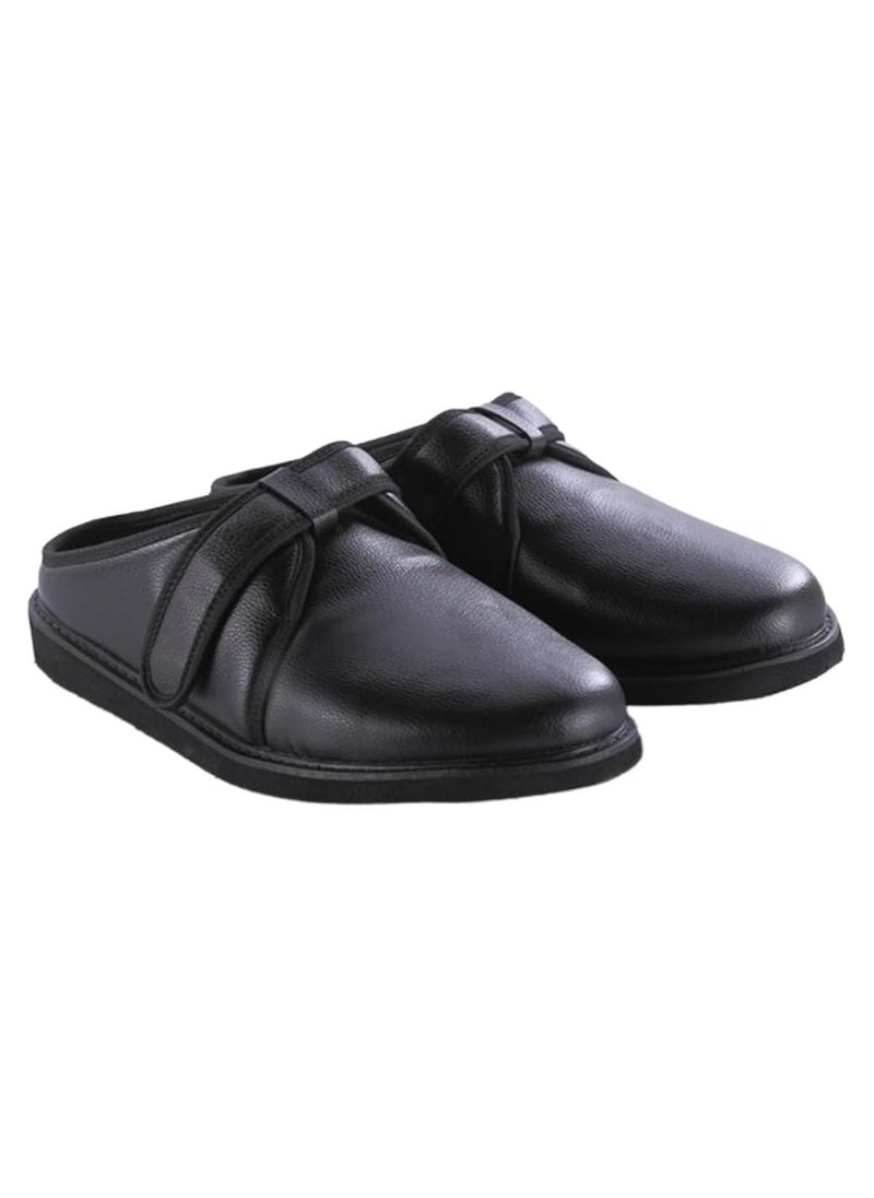 Max Comfort Medical Soap Leather Shoes For Diabetics - Leather Slippers 41, Black For Unisex  - Image 2