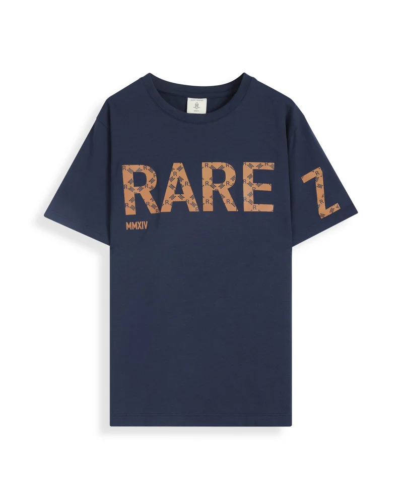 Rare Ones Rare Ones Kids Bant Navy Cotton Half Sleeves Crew Neck Regular Fit Graphic Placement Print T-Shirt