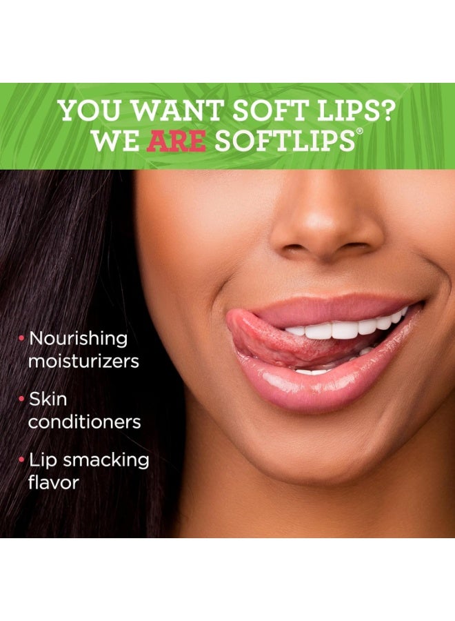 Softlips Daily Lip Moisturizer For Very Dry Lips, Tropical Flavored Lip Balms, Hydrates, Soothes & Prevents Dry, Chapped Lips, Smooth Glide Formula, Dermatologist Tested, Pack of 3 Chap Sticks - Image 3