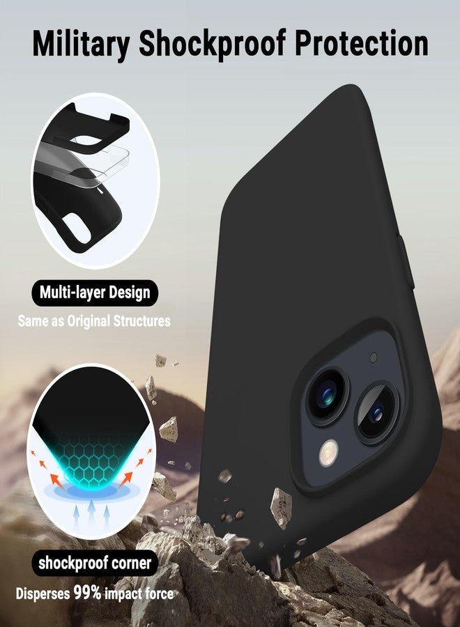 AOTESIER Compatible with iPhone 15 Case, Full Body Food-Grade Silicone Wear-Resistant, Anti-Drop Protection with Soft Anti-Scratch Microfiber Lining Phone Case for iPhone 15, 6.1 inch, Black - Image 4