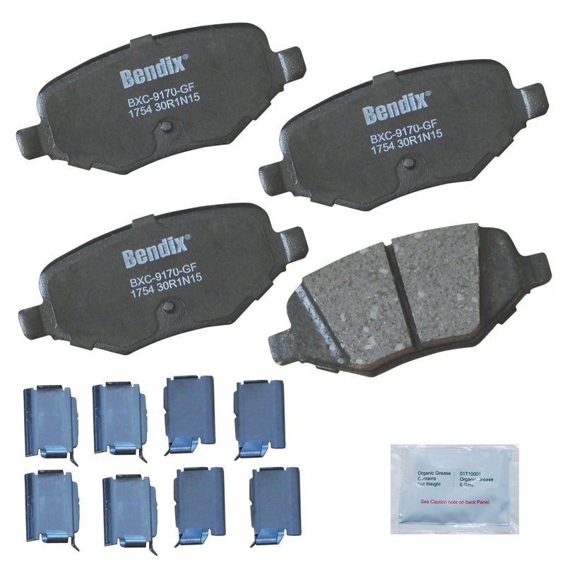 Bendix Priority1 CFC1754 Ceramic Rear Brake Pads for Select Models Ford Edge Explorer Flex Police Interceptor Utility Taurus Lincoln MKS MKT MKX