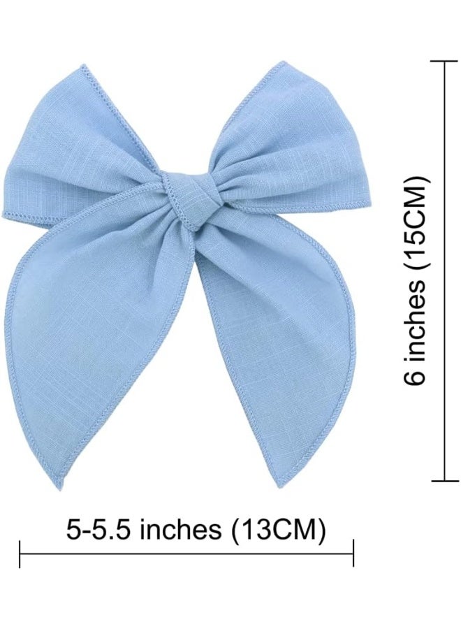 Sugarmelon Pack of 24 Large Fable Bow Hair Clips for Girls Women Linen Hair Bow Alligator Clips Toddler Baby Kids Young Girl Hair Accessories - Image 4