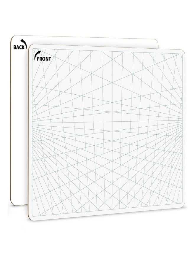 SCRIBBLEDO 3 Point Perspective Grid 11”x14” Large Graph Dry Erase Board Double-Sided White Board Drawing Grid Lines Graphing Charts Whiteboard for Home School Classroom Teachers and Students - Image 1
