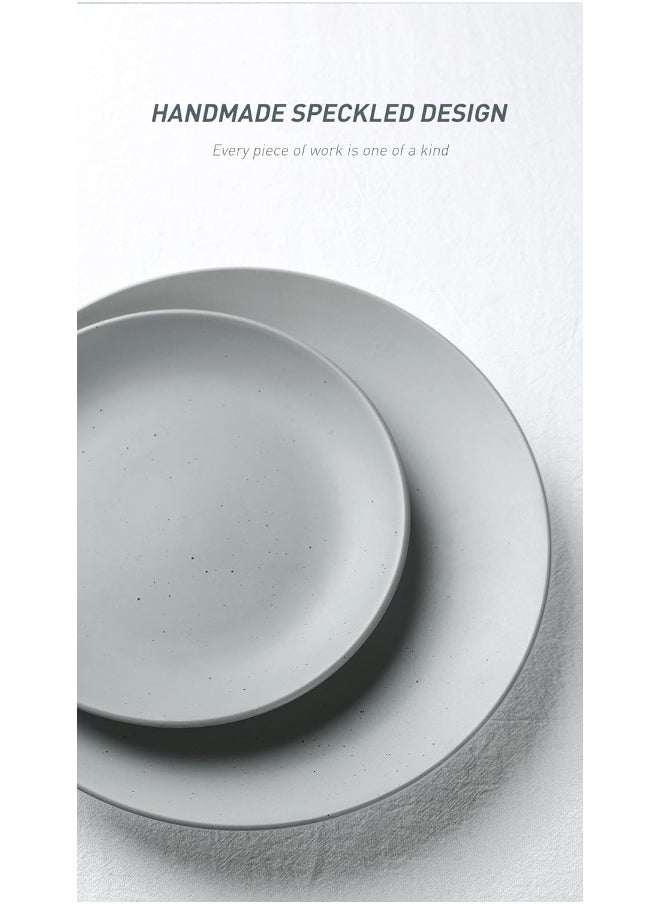 12 Piece Dinnerware Set, Set for 4, Scratch Resistant, Microwave & Dishwasher Safe, Dark Grey