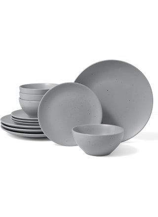 12 Piece Dinnerware Set, Set for 4, Scratch Resistant, Microwave & Dishwasher Safe, Dark Grey - pzsku/Z0EBB5CF0255E44167633Z/45/1746816536/66727107-86ee-4f77-ab0f-74afde9e8b15